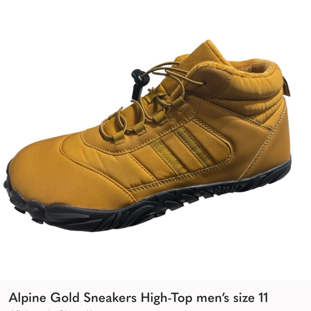 Alpine Gold and Black Sneakers with Rugged Design